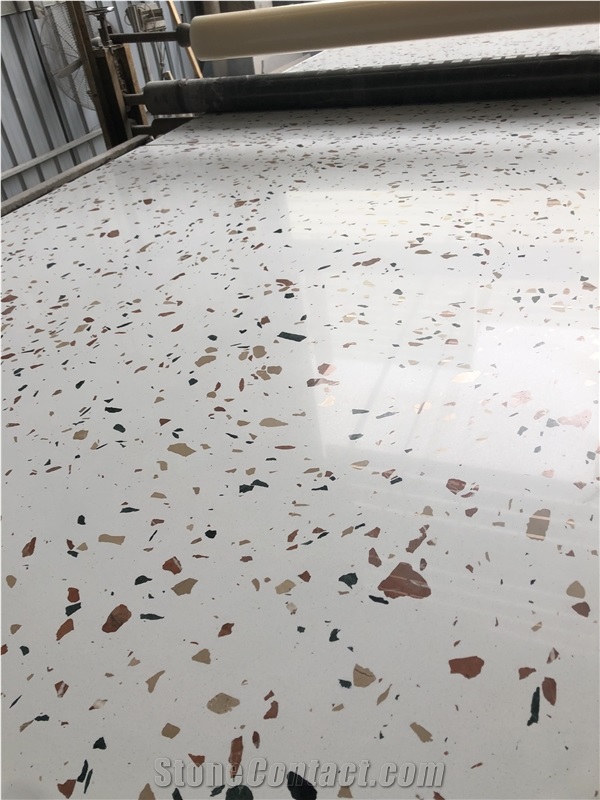 Multicolor White Terrazzo Shopping Mall Floor Desert Sand